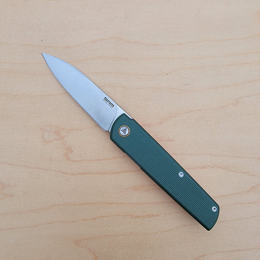 SRM Qrick Linerlock Green/Orange G10