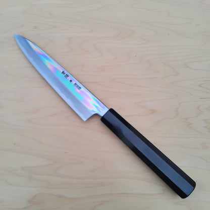 Sakai Kikumori Choyo Petty 150mm Shirogami - Ebony