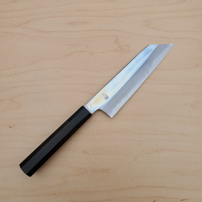 Sakai Kikumori Choyo Kiritsuke Santoku 180mm Shirogami - Ebony