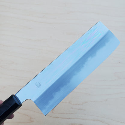 Sakai Kikumori Choyo Nakiri 180mm Shirogami - Ebony