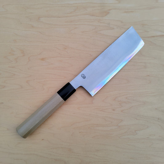 Sakai Kikumori Kikuzuki Gin 180mm Nakiri