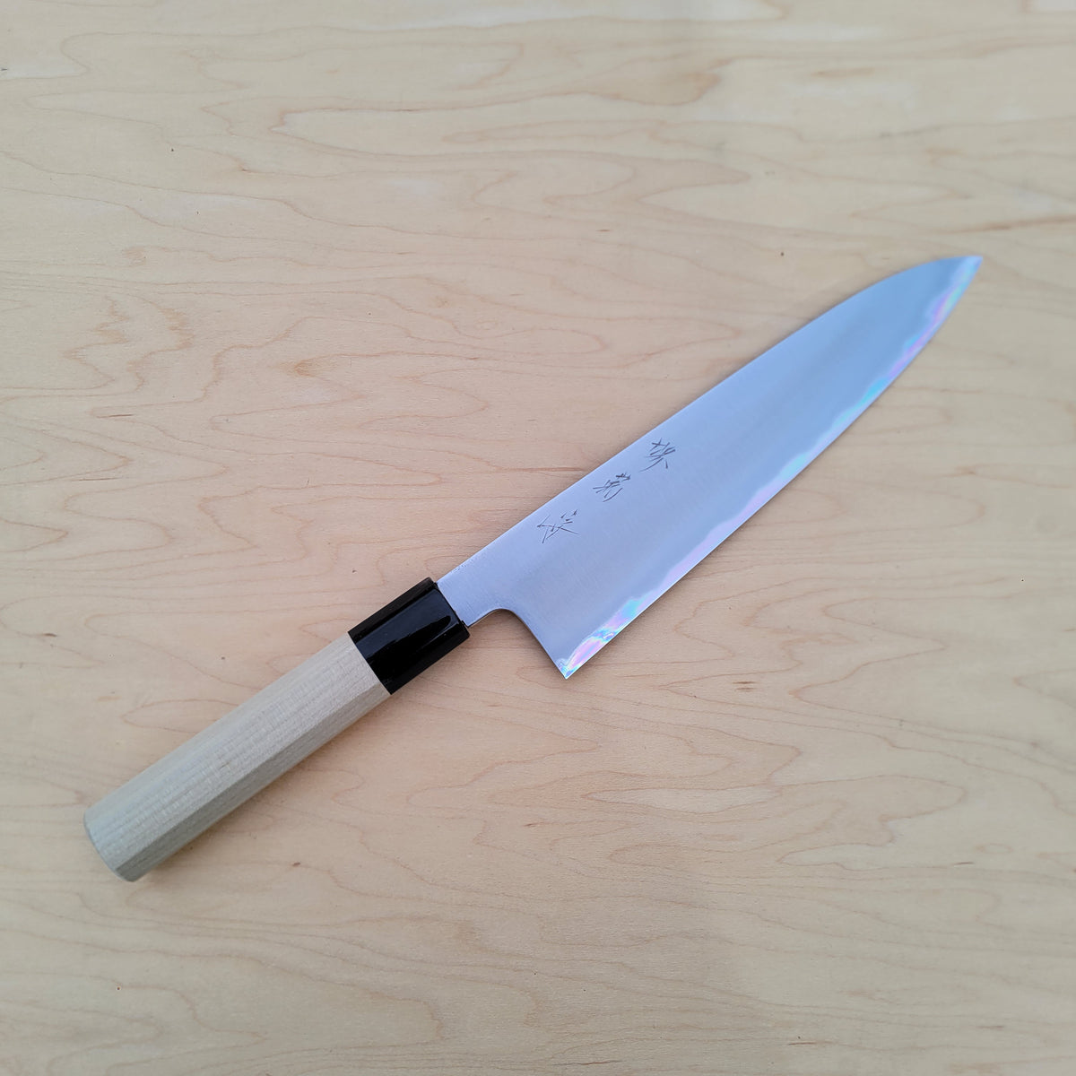 Sakai Kikumori Nakagawa Bokashi 210mm Gyuto - White 1 Stainless Clad
