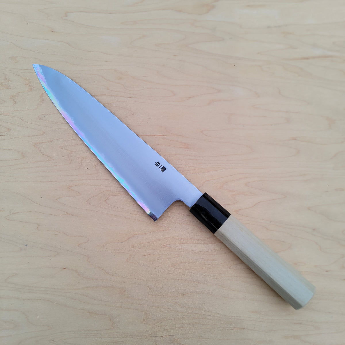 Sakai Kikumori Nakagawa Bokashi 210mm Gyuto - White 1 Stainless Clad