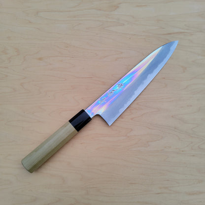 Sakai Kikumori Nakagawa Kyomen 210mm Gyuto - White 1 Stainless Clad