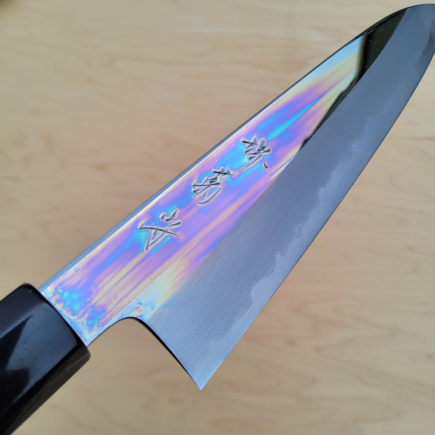 Sakai Kikumori Nakagawa Kyomen 210mm Gyuto - White 1 Stainless Clad