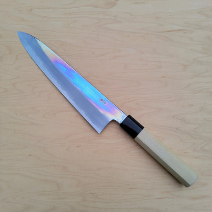 Sakai Kikumori Nakagawa Kyomen 240mm Gyuto - White 1 Stainless Clad