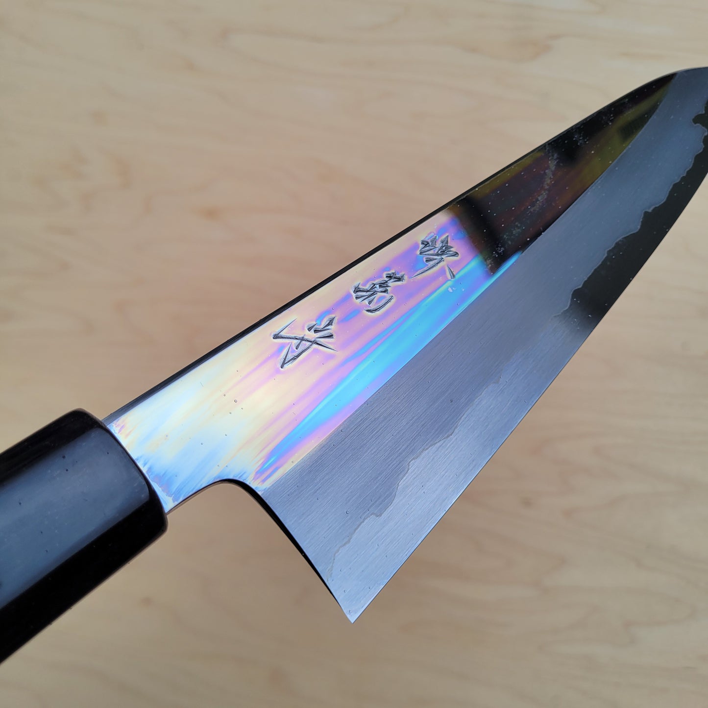 Sakai Kikumori Nakagawa Kyomen 240mm Gyuto - White 1 Stainless Clad