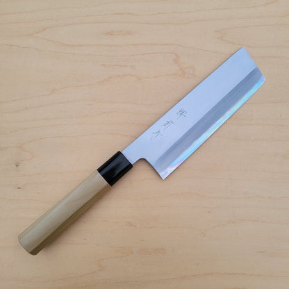 Sakai Kikumori x Nakagawa 180mm Nakiri - Stainless Clad Shirogami #1