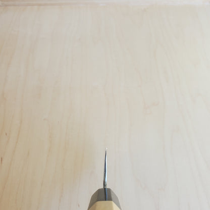 Sakai Kikumori Raindrop Damascus 170mm Santoku Ginsan