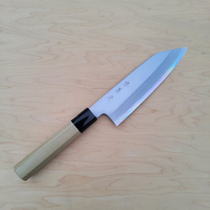 Sakai Kikumori x Nakagawa 180mm Kiritsuke Santoku - Stainless Clad Shirogami #1