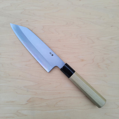 Sakai Kikumori x Nakagawa 180mm Kiritsuke Santoku - Stainless Clad Shirogami #1