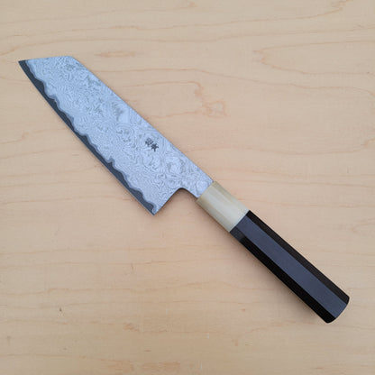 Sakai Kikumori Yogiri 180mm Kiritsuke Santoku - Aogami Super Damascus