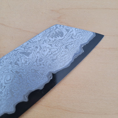 Sakai Kikumori Yogiri 180mm Kiritsuke Santoku - Aogami Super Damascus