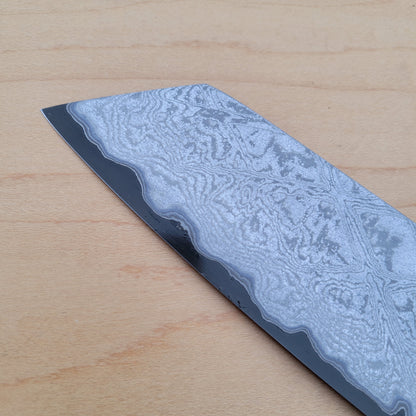 Sakai Kikumori Yogiri 180mm Kiritsuke Santoku - Aogami Super Damascus