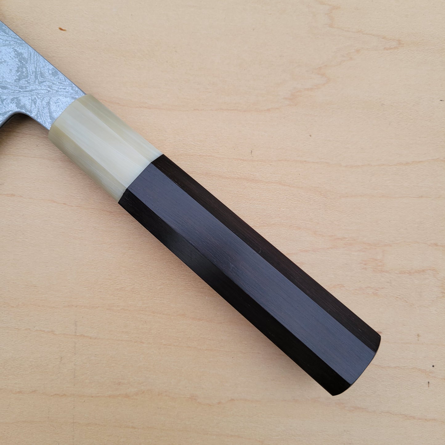 Sakai Kikumori Yogiri 180mm Kiritsuke Santoku - Aogami Super Damascus