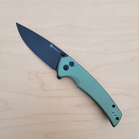 Sencut Serene Button Lock Flipper Green Aluminum