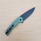 Sencut Serene Button Lock Flipper Green Aluminum