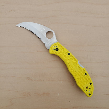 Spyderco Tasman Salt 2 Serrated Hawkbill - Yellow C106SYL2