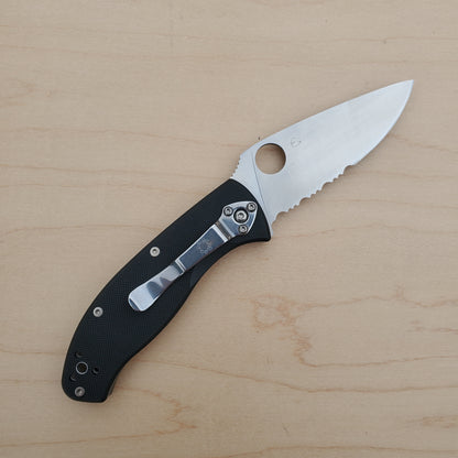 Spyderco Tenacious G10 Partial Serration Black C122GPS