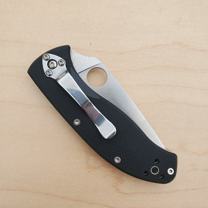 Spyderco Tenacious G10 Partial Serration Black C122GPS