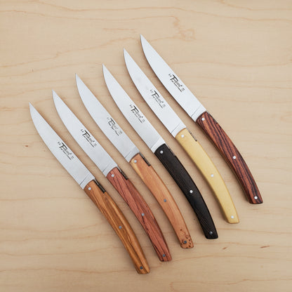 Goyon Chazeau 'Pirou' Steak Knife Set of 6 - Mixed Woods