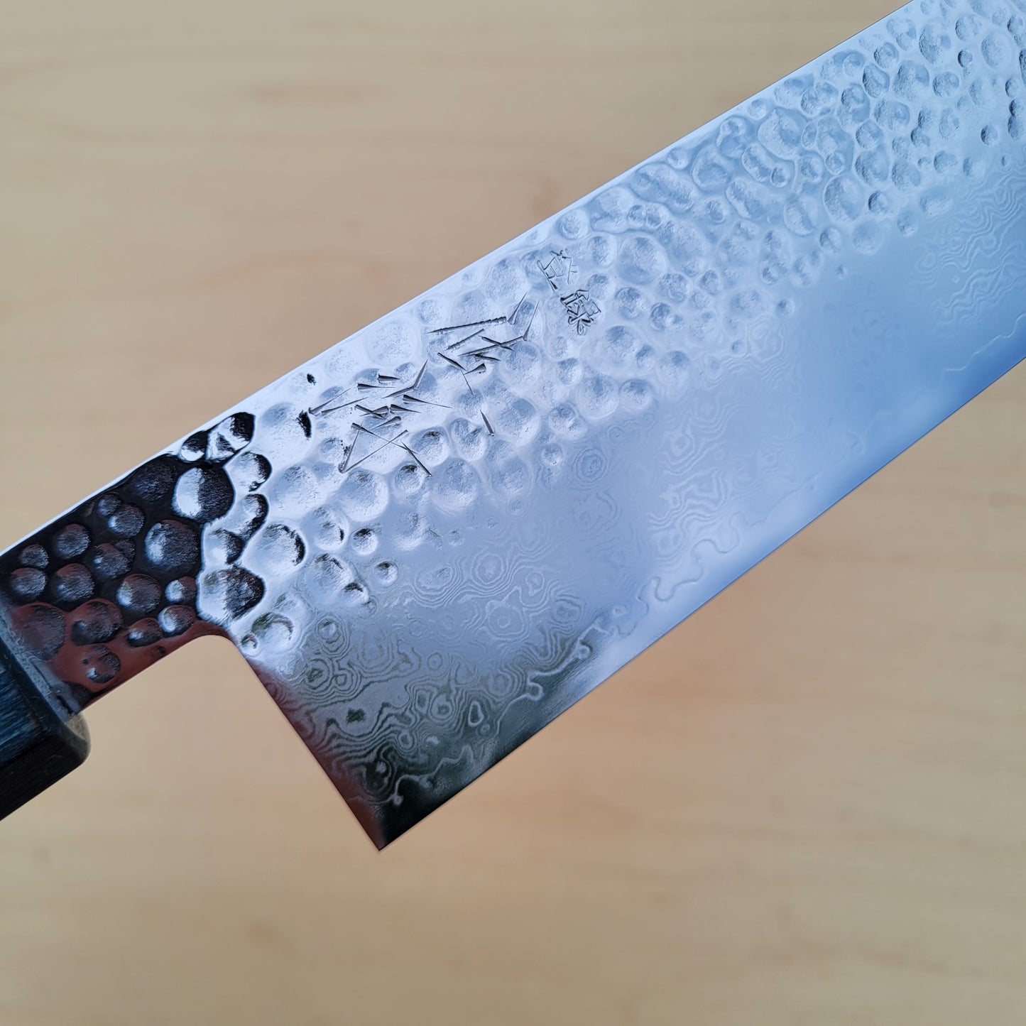 Touroku Sakai Kirameki 160mm Nakiri - 69 Layer Damascus Tsuchime