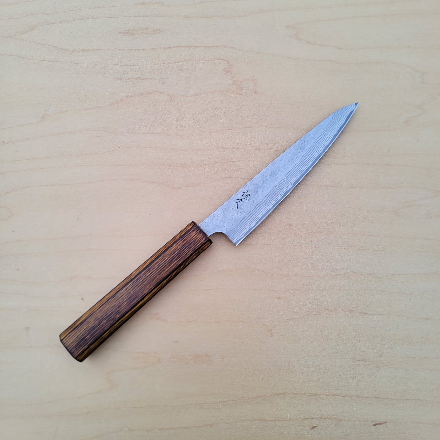 Tsunehisa 440C 135mm Petty Damascus Nashiji