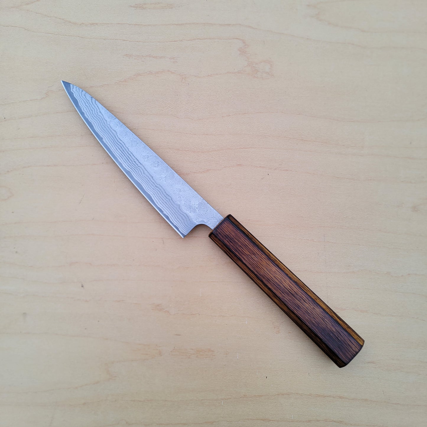 Tsunehisa 440C 135mm Petty Damascus Nashiji