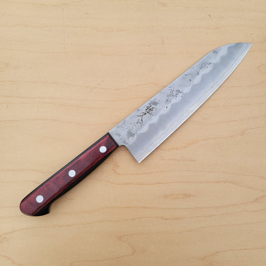 Tsunehisa Ginsan 180mm Santoku Nashiji Red