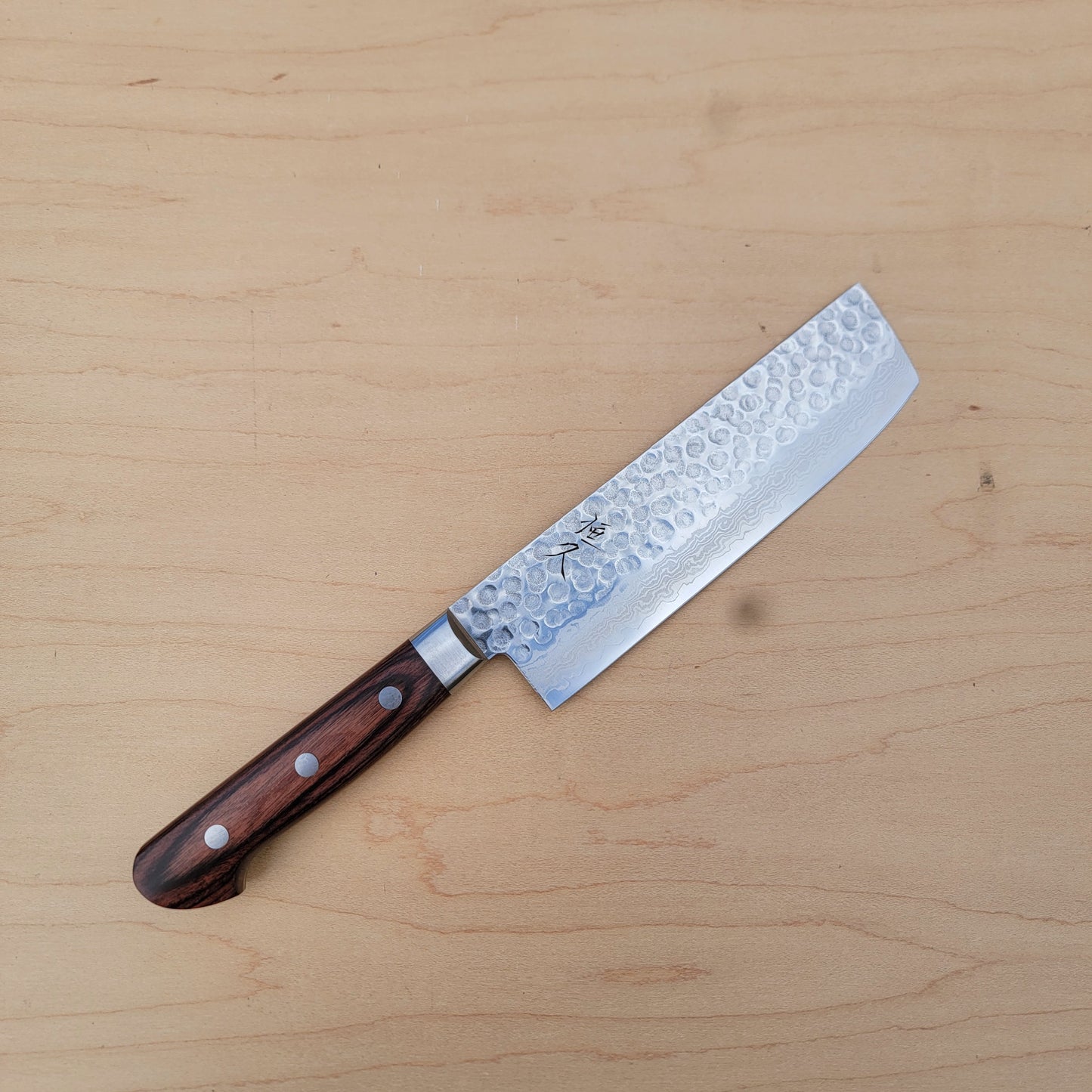 Tsunehisa VG10 165mm Nakiri Tsuchime Damascus