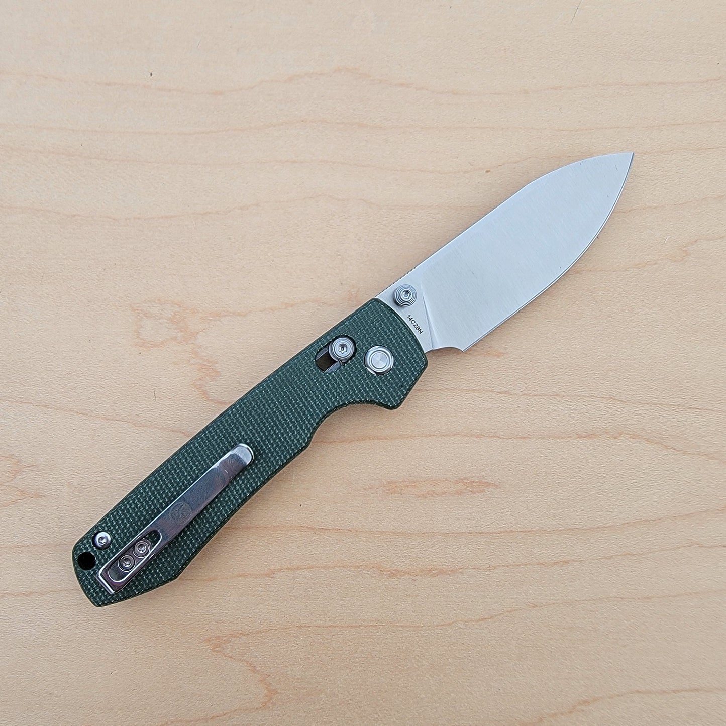 Vosteed Raccoon Crossbar lock - Green Micarta