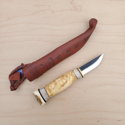 Wood Jewel Vuolu 2.4" Fixed Blade Curly Birch