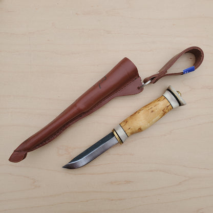 Wood Jewel Vuolu 3.25" Fixed Blade Curly Birch VP8