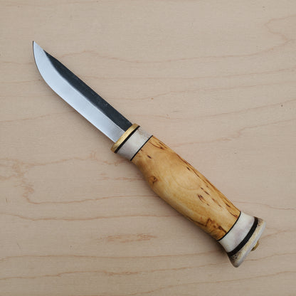 Wood Jewel Vuolu 3.25" Fixed Blade Curly Birch VP8