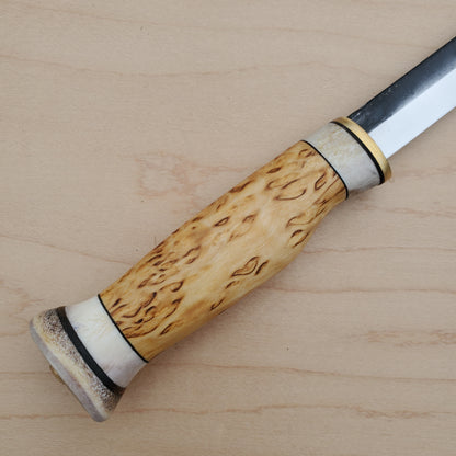 Wood Jewel Vuolu 3.25" Fixed Blade Curly Birch VP8