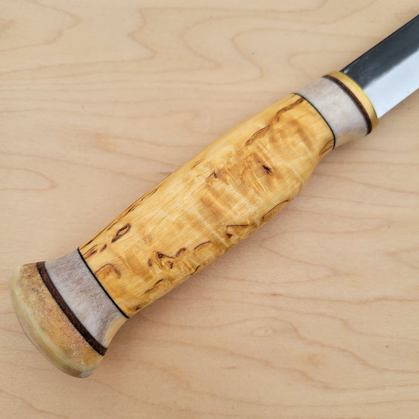 Wood Jewel 3" Carving Fixed Blade Curly Birch