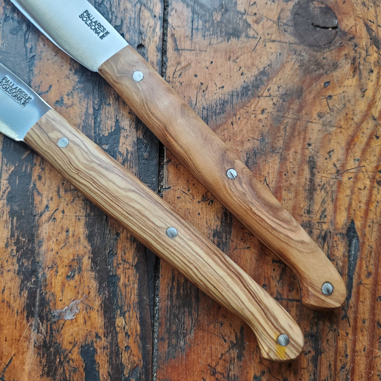 Pallares Slim Steak and Table Knife - Inox - Olive Wood