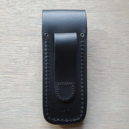 Buck 110 Folding Hunter 3.75" Lockback Ebony Leather Sheath