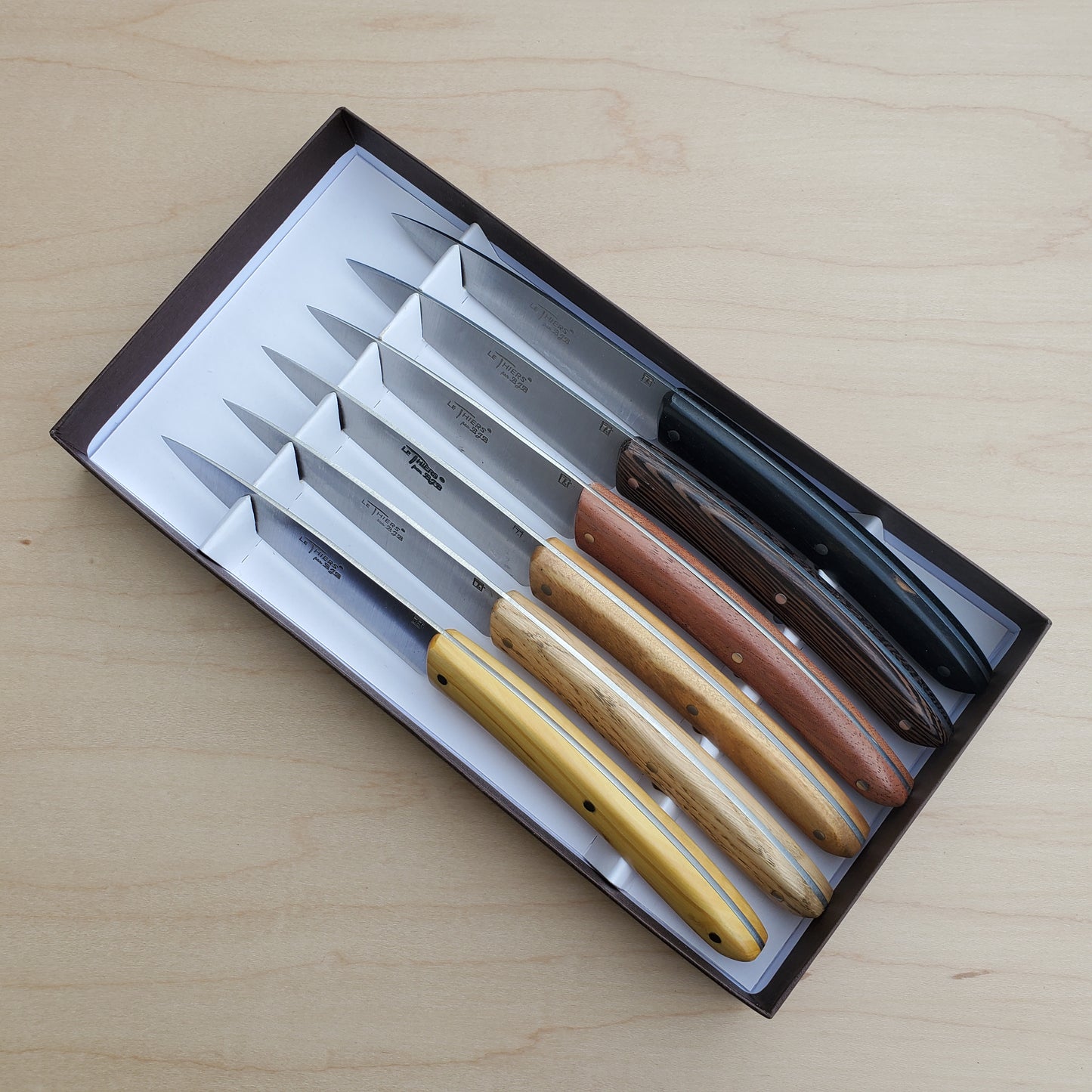 Le Thiers BJB Steak Knife Set of 6 - Mixed Woods
