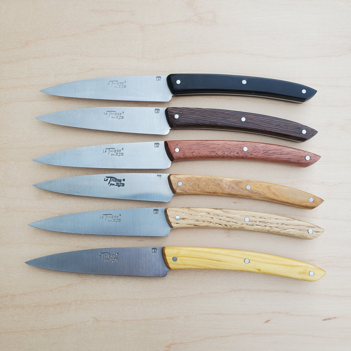 Le Thiers BJB Steak Knife Set of 6 - Mixed Woods