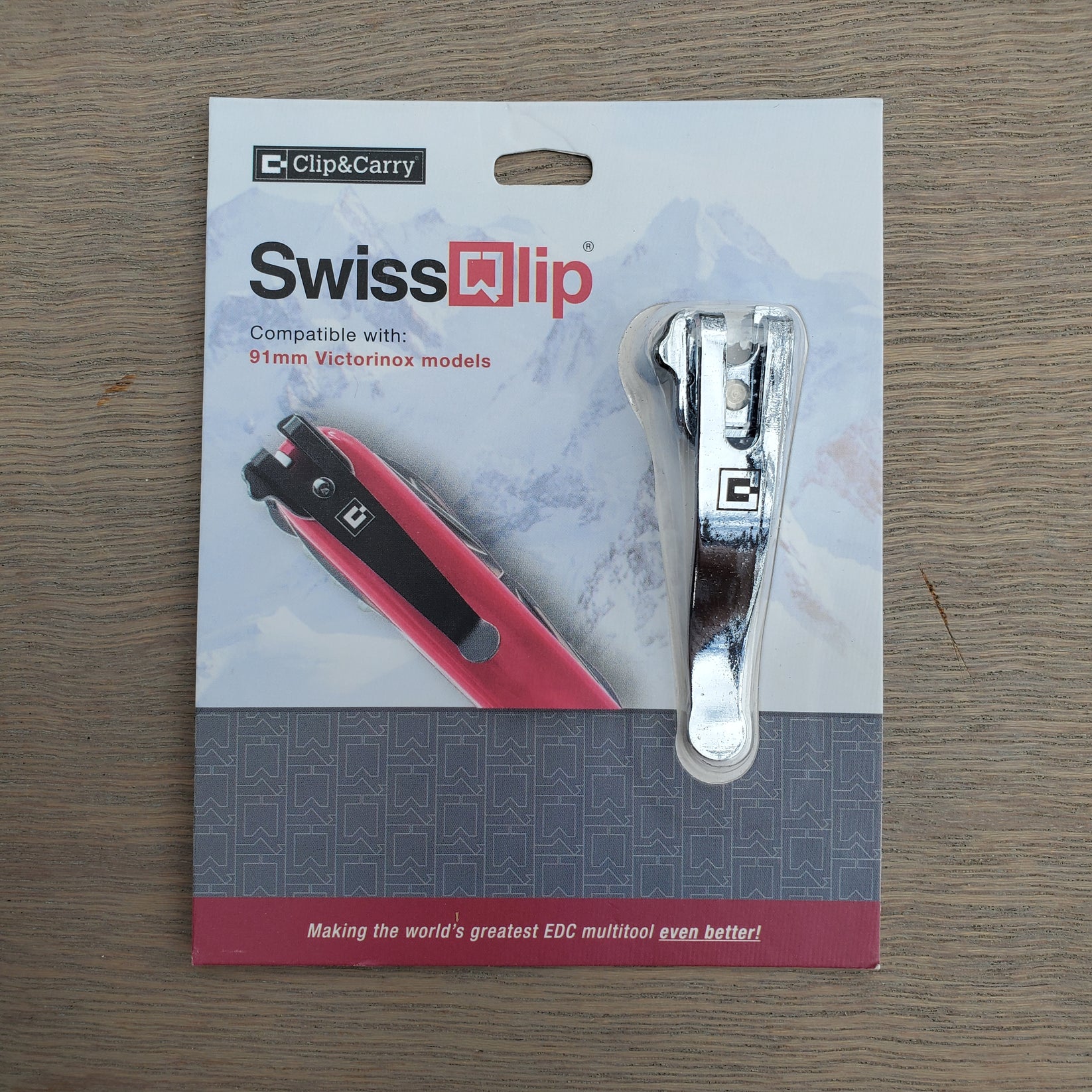 SwissQlip Clip for Swiss Army Knives Chrome Uptown Cutlery
