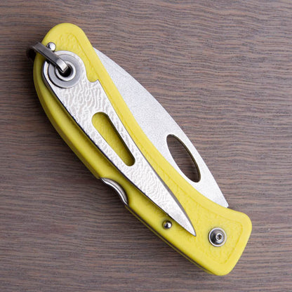 Boye Pointed Tip Folder with Titanium Marlinspike - Yellow Serrated