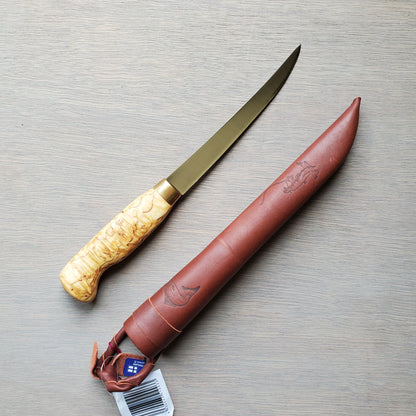 Wood Jewel Fillet Knife 6" - Curly Birch