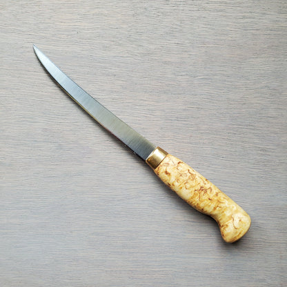 Wood Jewel Fillet Knife 6" - Curly Birch